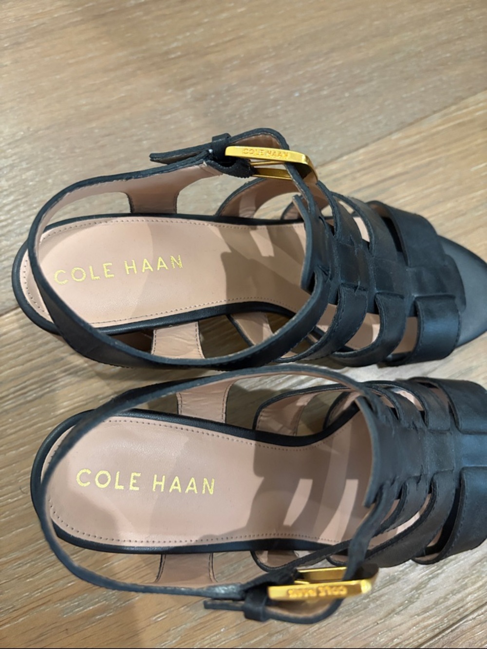 Cole Han Women's Black Strappy Block Heel Sandals - Picture 5 of 7